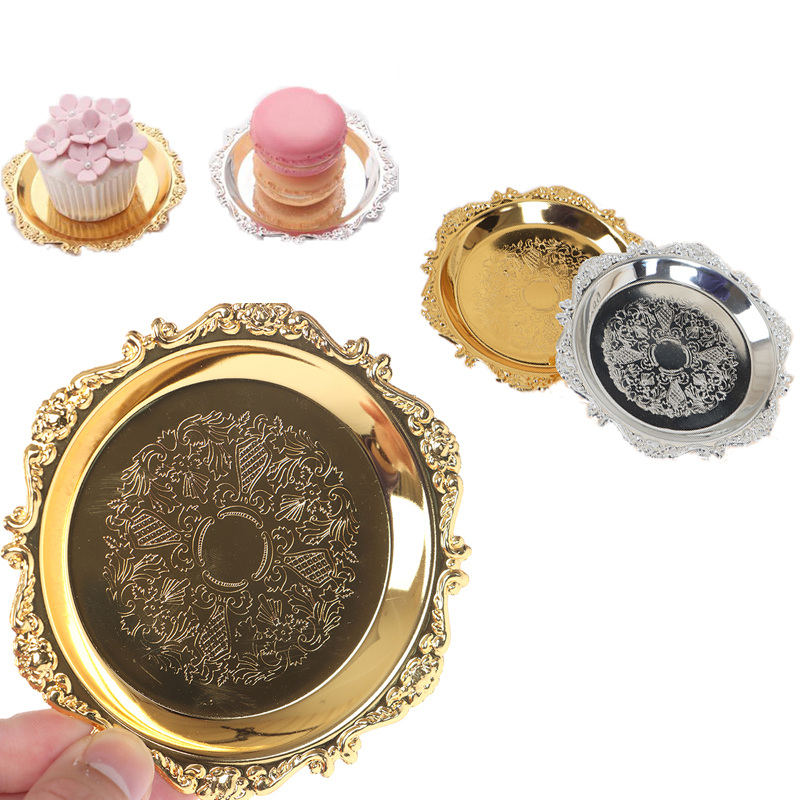 Cake Board Round - Серебристый и Золотой Железный поднос, глянцевая