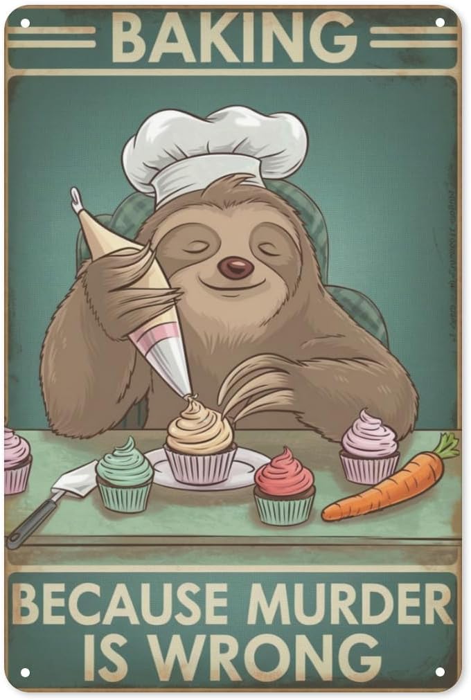 Kitchen Baking Wall Art - Металлическая табличка с юмором на тему