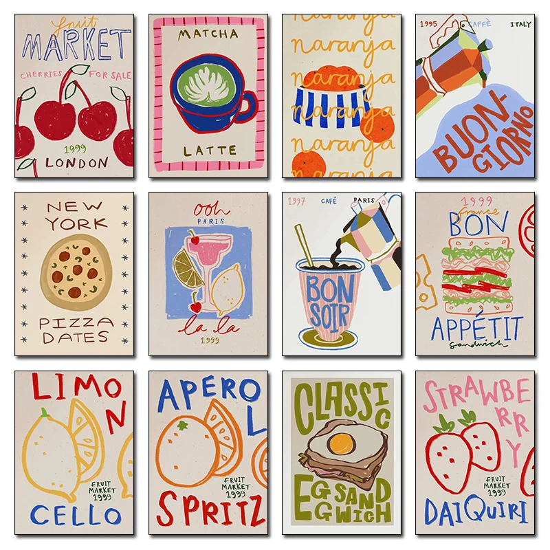 Kitchen Baking Wall Art - Постер-принт «Еда: выпечка, хлеб, кофе, яйца,