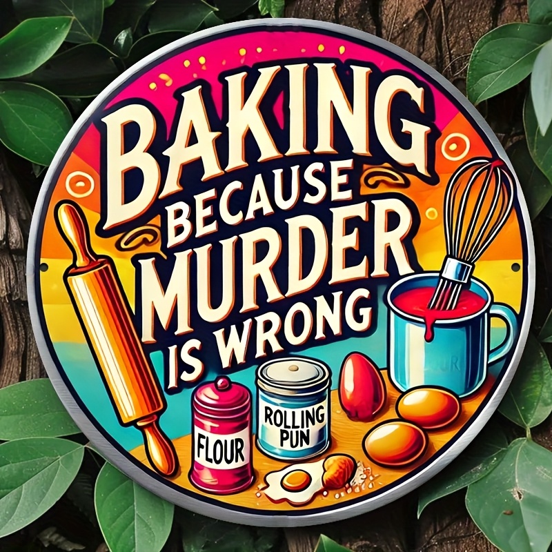 Kitchen Baking Wall Art - Металлическая табличка HD, круглая металлическая настенная