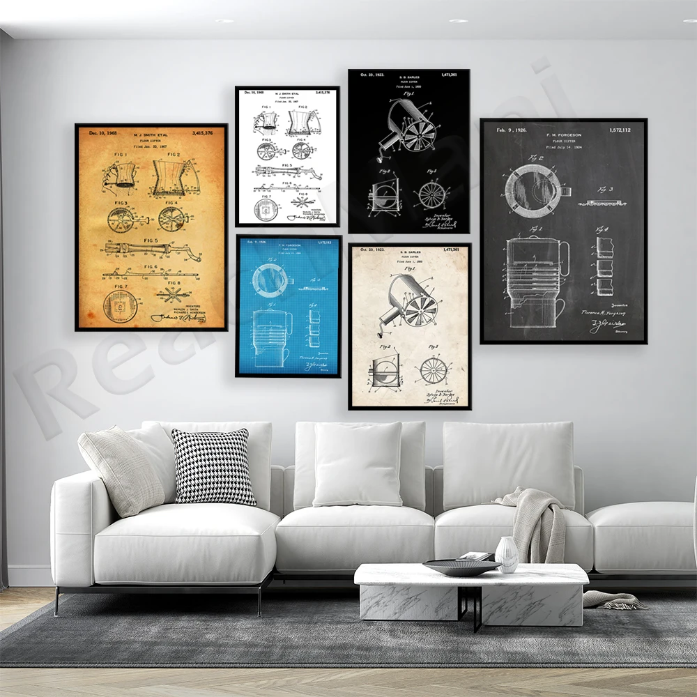 Сито для муки 1926 г. Патентны – обзор и цена Kitchen Baking Wall Art