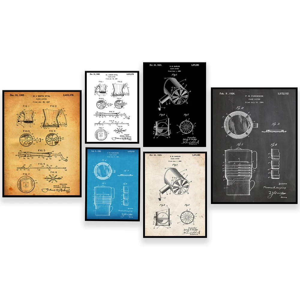 Сито для муки 1926 г. Патентны – обзор и цена Kitchen Baking Wall Art